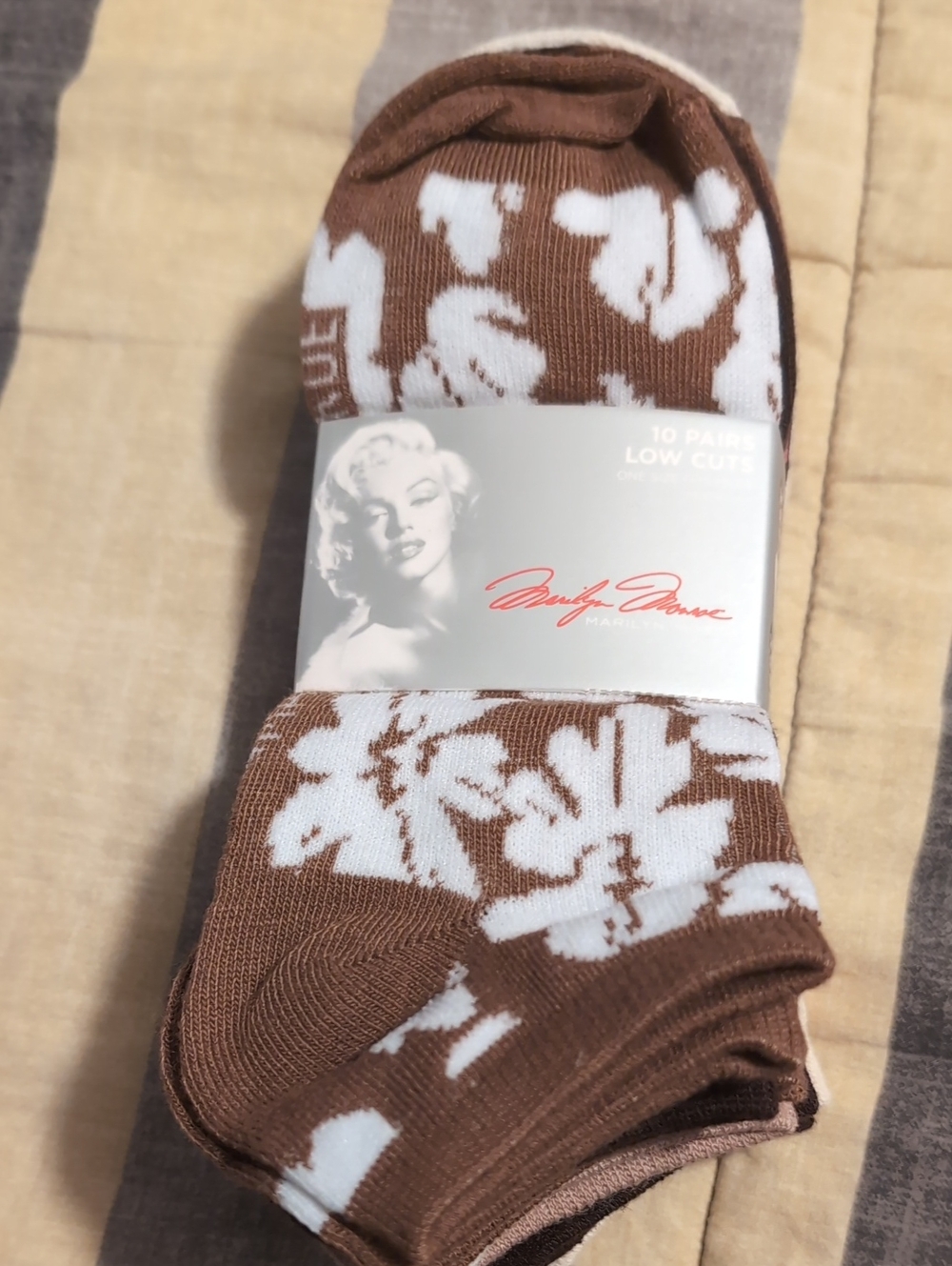 Marilyn Monroe Low Cut Socks Floral (10 Pairs) New